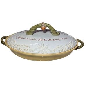 Amscan With Grace Laughter Abundance Saying Covered Thanksgiving Serving Dish